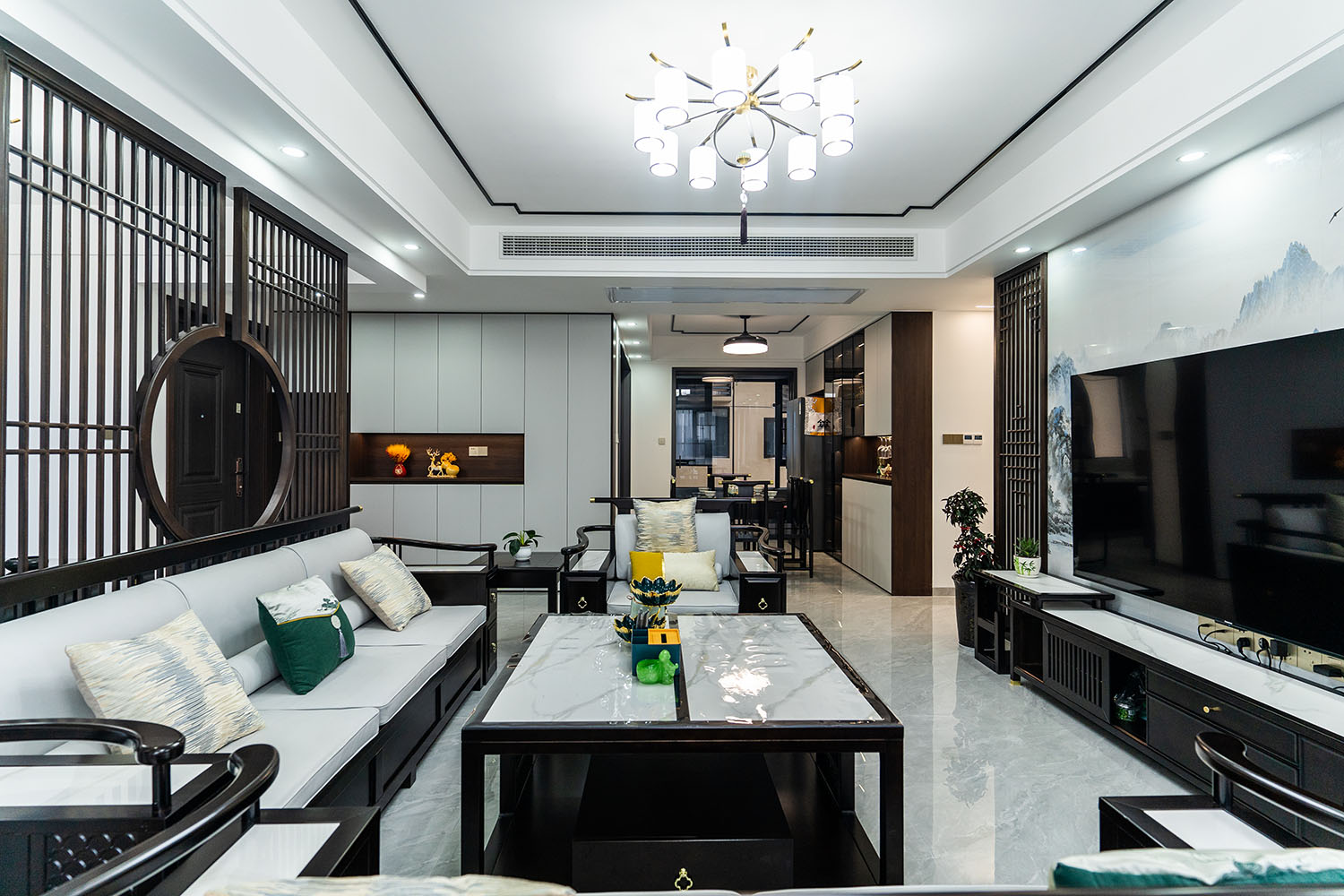 株洲家博整裝雪峰山壹號(hào)123㎡  新中式風(fēng)格裝修賞析