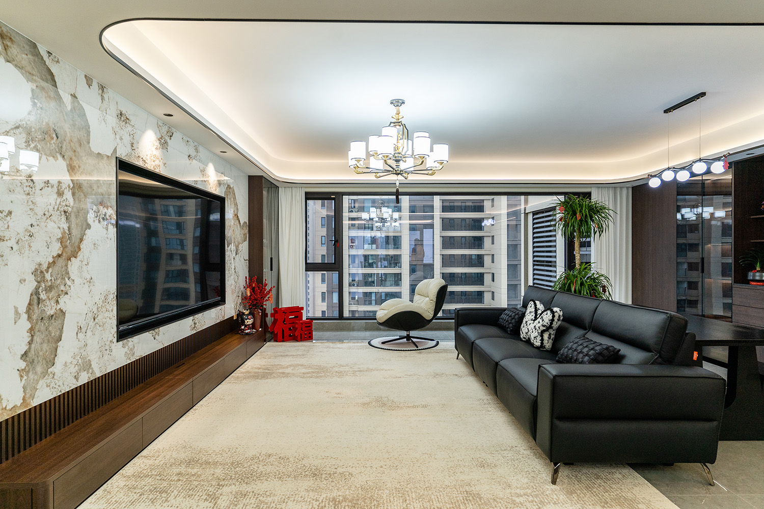 株洲家博整建發(fā)央著142㎡ 新中式風(fēng)格裝修賞析